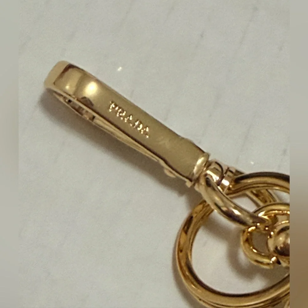 PRADA Robot Saffiano leather keychain charm Platinum - Picture 3 of 6